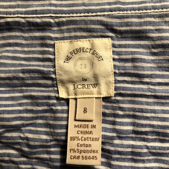J. Crew The Perfect Shirt Crinkled Cotton Size 8 - Picture 2 of 8